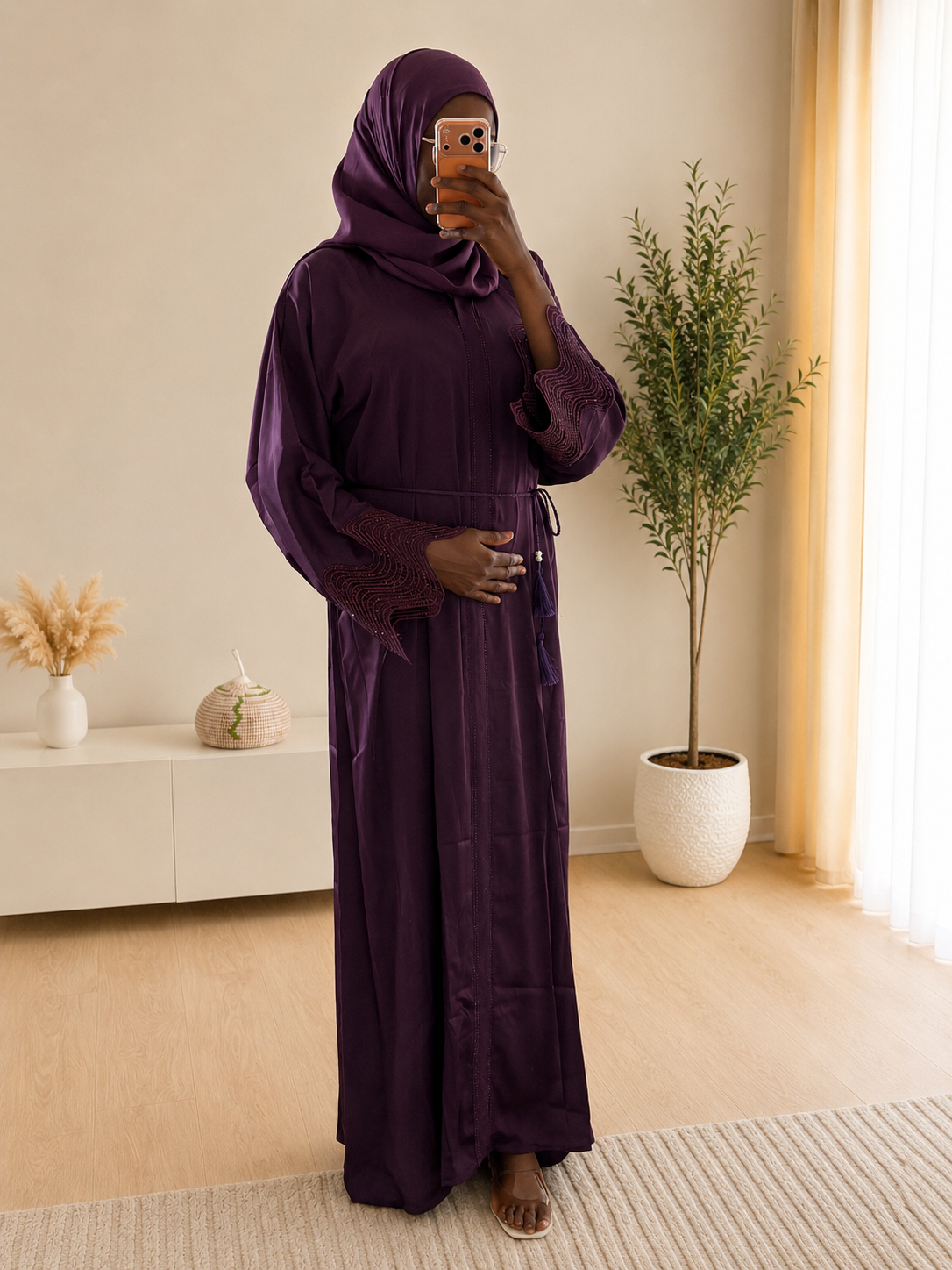 Abaya Maya prune – Nidha Premium