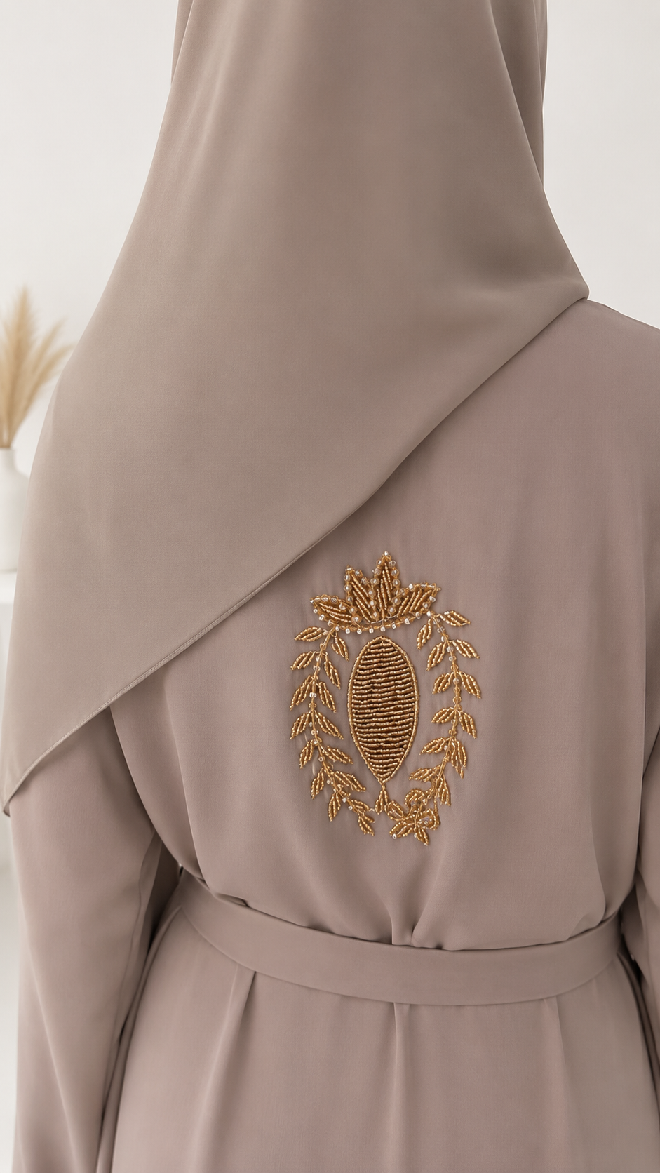 Abaya Khadidia vert d'eau – Broderies Prestige