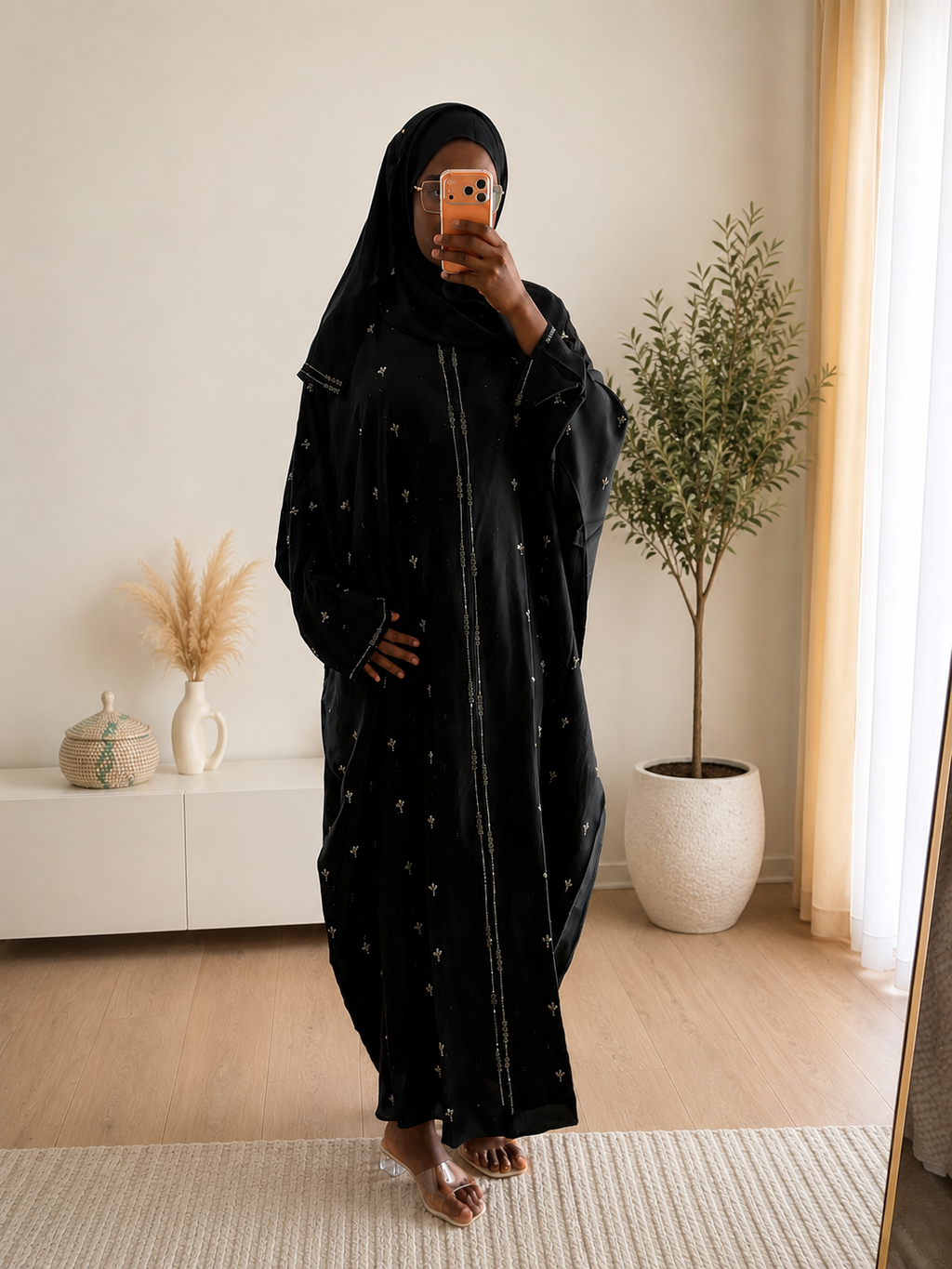 Abaya Hawa noir - Nidha Premium